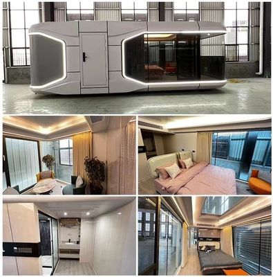 Maison modulaire à panneau sandwich en laine de roche pour un espace de vie mobile contemporain de luxe
