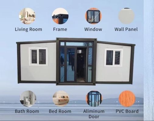 3- 20 pieds 40 pieds 3 chambres de luxe pliable contenant d'expansion maison