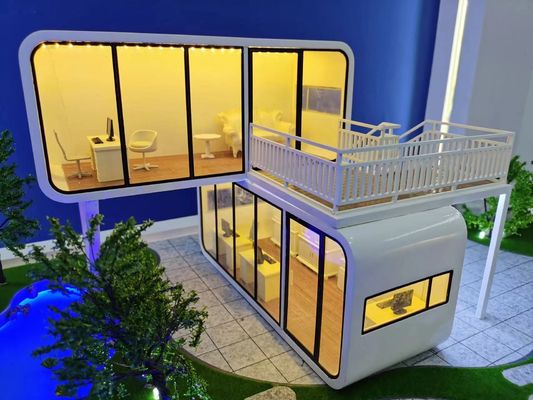 Panneau de sandwich en laine de roche mur de luxe Apple Cabin Container maison pour la capsule spatiale