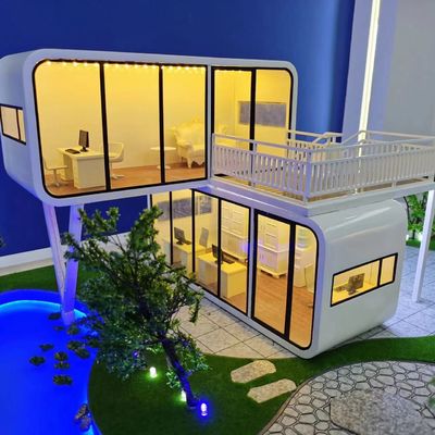 Panneau de sandwich en laine de roche mur de luxe Apple Cabin Container maison pour la capsule spatiale