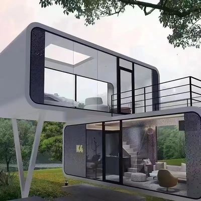 Hôtel préfabriqué petite capsule spatiale intelligente maison avec panneau sandwich en laine de roche mur