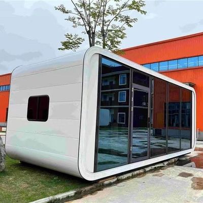 Hôtel préfabriqué petite capsule spatiale intelligente maison avec panneau sandwich en laine de roche mur