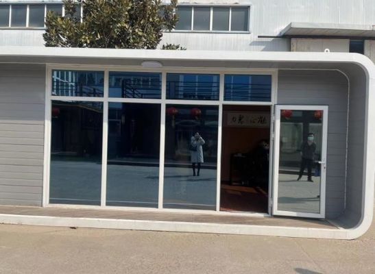 Hôtel préfabriqué petite capsule spatiale intelligente maison avec panneau sandwich en laine de roche mur