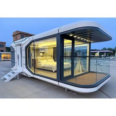 Maison de conteneurs extérieurs avec conception de maison en capsule et panneau sandwich en laine de roche