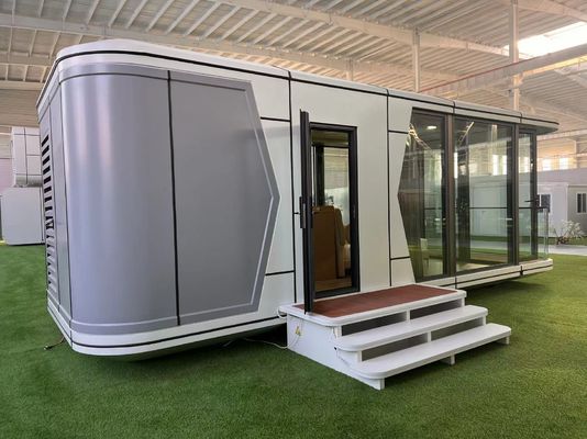 Maison de conteneurs extérieurs avec conception de maison en capsule et panneau sandwich en laine de roche