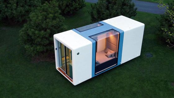 Maison de conteneurs extérieurs avec conception de maison en capsule et panneau sandwich en laine de roche