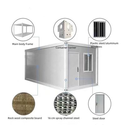 10 pieds 20 pieds conteneur pliable préfabriqué maisons de camping bureau avec panneau sandwich mur