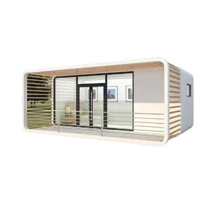 Apple Cottage Glass House Bungalow préfabriqué avec mur en bois taillé et plaque d'aluminium