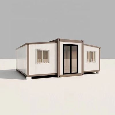Maison de conteneurs à double aile de 20 pieds avec plafond de panneau sandwich EPS et plancher de planche MGO