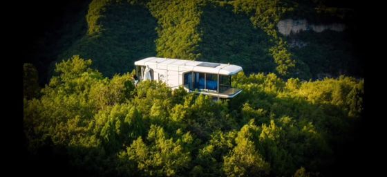Obtenez un support technique en ligne pour la maison de la capsule spatiale maison préfabriquée moderne de luxe