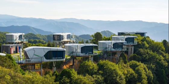 Obtenez un support technique en ligne pour la maison de la capsule spatiale maison préfabriquée moderne de luxe