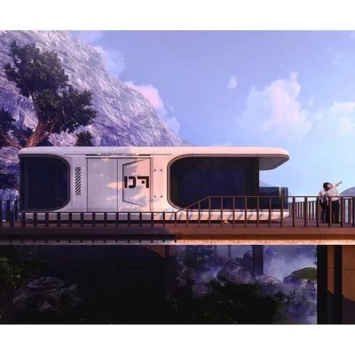 Cottage lumineux en verre extérieur personnalisé pour les couples vacances dans un style de design contemporain