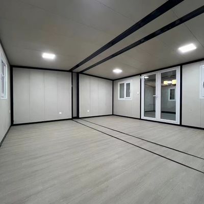 Boîte d'expansion à double aile, porte en acier rouge de 20 pieds, conteneur habitable