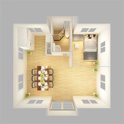 Maison de conteneurs préfabriqués évolutifs avec salle pliante à double aile et plancher en carton MGO