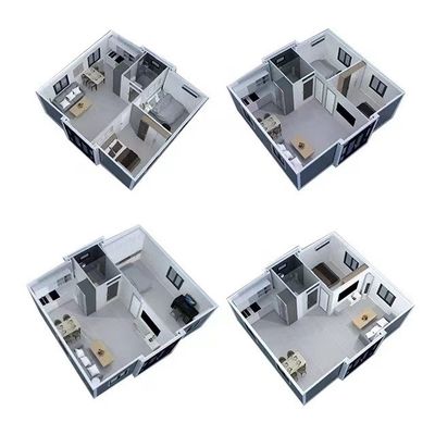 Assemblage d'une maison de conteneurs élargie avec fenêtre en aluminium
